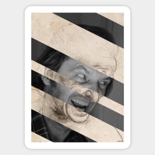 Head for The Battle of Anghiari by Leonardo da Vinci and Jack Nicholson in Shining Sticker